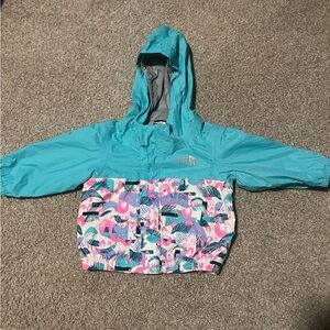 The North Face Infant sky blue Hooded Jacket with Pink Patterned Bottom